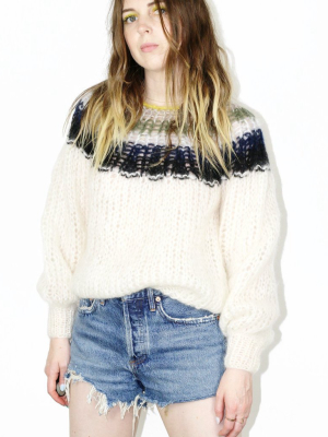 Pleated Sweater – Cream Gradient