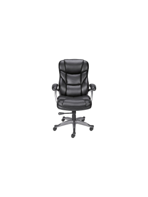 Staples Osgood Bonded Leather High-back Manager's Chair Black 21076