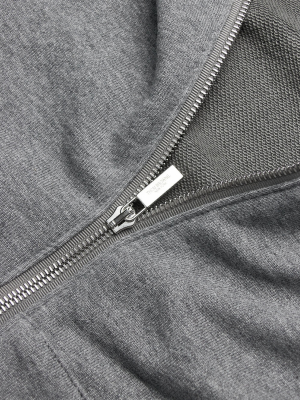 Relaxed Fit Tonal 4-bar Zip-up Hoodie