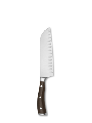 Wüsthof Ikon Blackwood 7" Hollow-edge Santoku With Care Kit