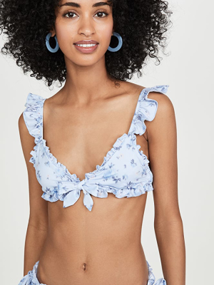 Loveshackfancy Claudia Bikini Top Mystical Blue