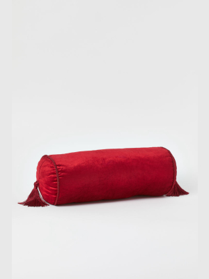 Velvet Cushion With Tassels