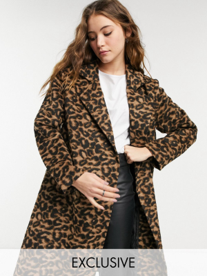 Wednesday's Girl Tailored Coat In Leopard Print