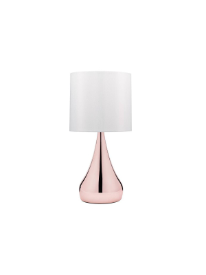 18" Metal Table Lamp (includes Led Light Bulb) Rose Gold - Cresswell Lighting