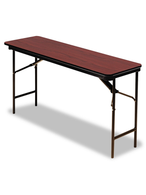 Iceberg Premium Wood Laminate Folding Table Rectangular 72w X 18d X 29h Mahogany 55284