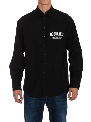 Dsquared2 Logo Print Classic Collar Shirt