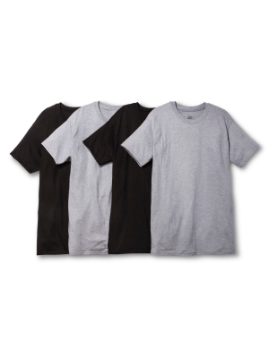 Hanes Men's 4pk Dri Crew Neck T-shirt - Black/gray
