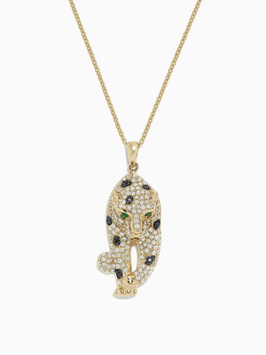 Effy Signature 14k Yellow Gold Diamond & Emerald Pendant, 0.79 Tcw