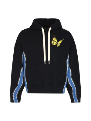 Palm Angels Butterfly Patch Drawstring Hoodie