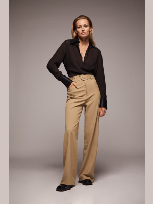 Wide Leg Belted Pants