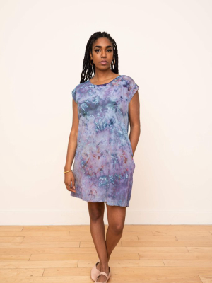 Laguna Silk Shift Dress In Petal Design (cool)