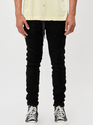 Leather Escobar Pants / Black Suede