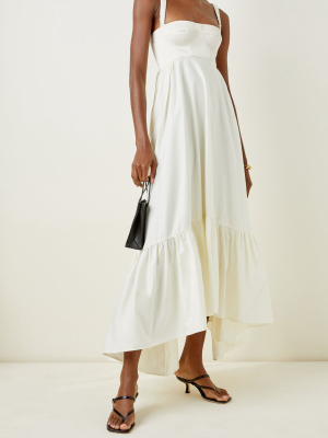 Asymmetric Cotton-blend Maxi Dress