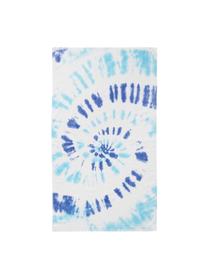 Blue Spiral Tie Dye Towel