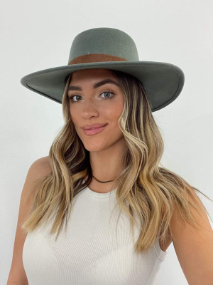 Green Ribbon Trim Hat