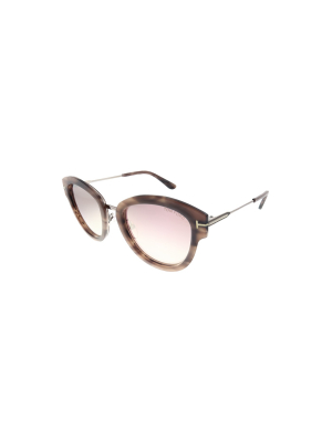 Tom Ford Mia Tf 574 55z Womens Butterfly Sunglasses Havana 52mm