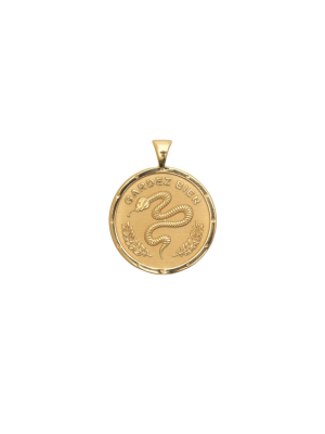 Protect Jw Small Pendant Coin In Solid Gold