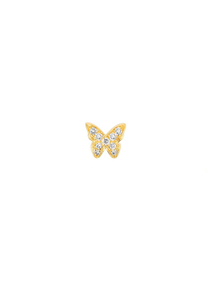 Baby Diamond Butterfly Stud - Yellow Gold