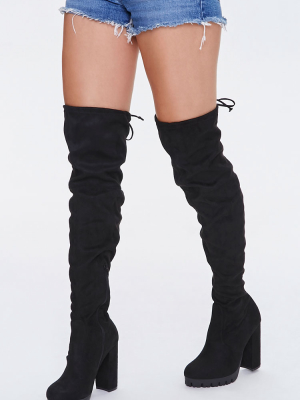 Thigh-high Block Heel Boots