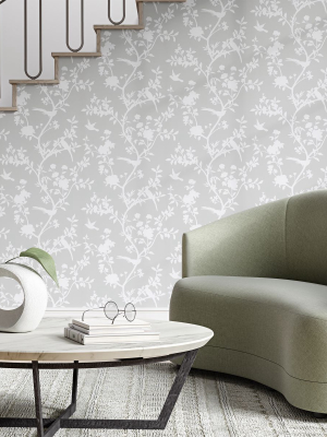 Tempaper Classic Grey Garden Affair Removable Wallpaper