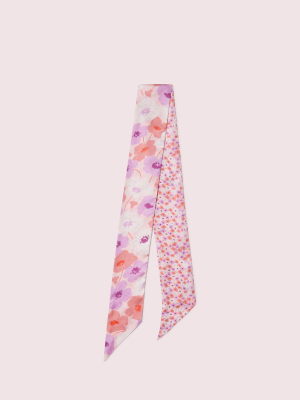 Poppy Field Silk Skinny Scarf