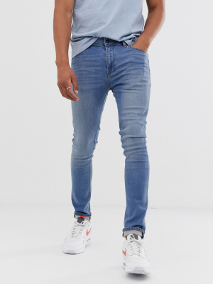 Asos Design Super Skinny Jeans In Light Wash