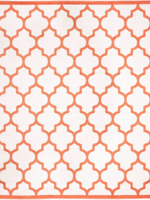 Amherst Quatrefoil Beige/orange Area Rug