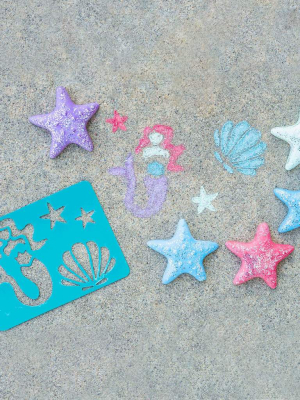 Chalk Mermaid Stencil Set - 2 Pack