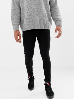 Only & Sons Super Skinny Jeans In Black