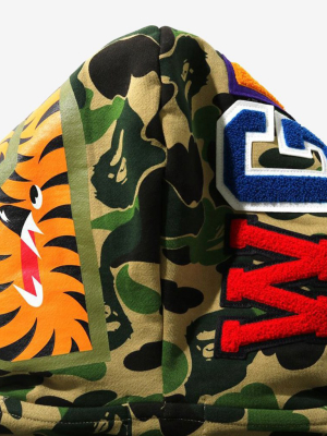 Bape Big Abc Camo Shark Wide Full Zip Double Hoodie - Green