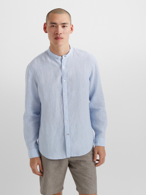 Band End-on-end Linen Shirt