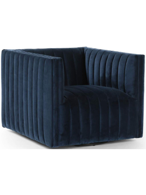 Augustine Swivel Chair, Sapphire Navy