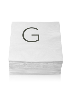 Monogram Cocktail Napkin, G (set Of 50)