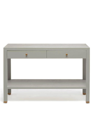 Jarin Console Light Gray Faux Belgian Linen