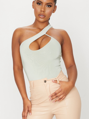 Sage One Shoulder Cut Out Bodysuit