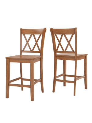 Set Of 2 24" South Hill X Back Counter Chair - Inspire Q