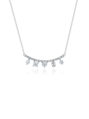 Clarity Fancy Cut Diamond 18k White Gold Necklace