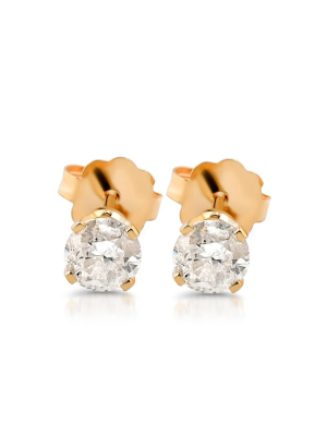 Pompeii3 1/5ct Diamond Stud Earrings 14k Yellow Gold