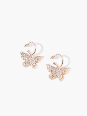 Butterfly Hoop Earrings