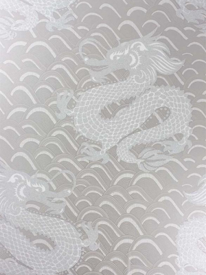 Celestial Dragon Wallpaper In Pebble And Gilver By Matthew Williamson For Osborne & Little