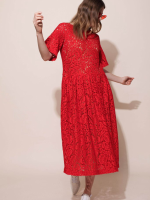 Patience Dress - Red Lace