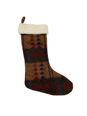 Johnson Woolen Mills Stocking - Taupe Pattern