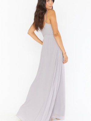 Faith Maxi Dress ~ Dove Grey Chiffon