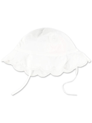 Chloé Kids Logo Embroidered Scalloped Edge Hat