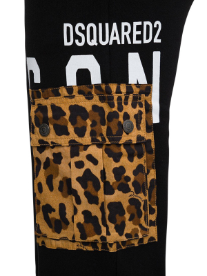 Dsquared2 Icon Leopard Print Pocket Track Pants