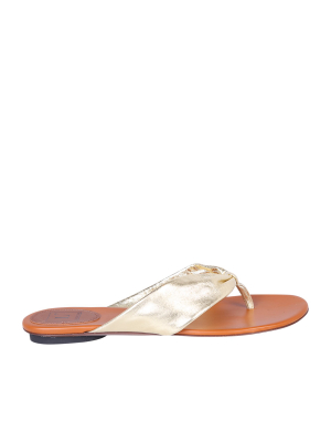 L'autre Chose Metallic Effect T-bar Sandals