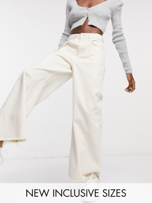 Collusion X008 Wide Leg Jeans In Ecru