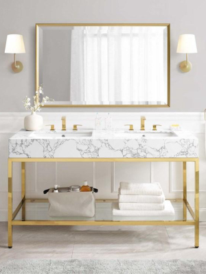 Scarlet 60" Gold Stainless Steel Bathroom Vanity