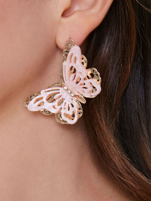 Rhinestone Butterfly Earrings