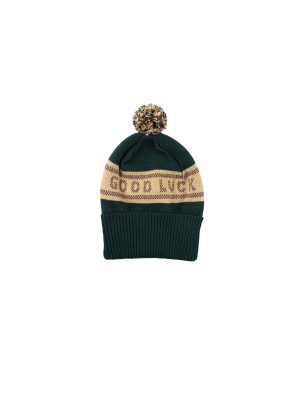 Tiny Cottons Good Luck Beanie - Bottle Green/sand